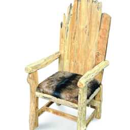 Teak Root Goat Skin King Chair With High Backrest - thumbnail 2