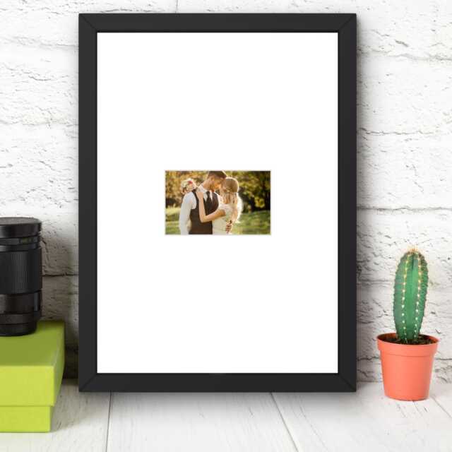 Instax Wide Photo Frame - Single A4 Wall Or Shelf Display Black Wooden Instant Camera Holder - image 1