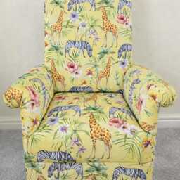 Children's Armchairs Safari Animals Green Trucks Diggers Iliv Scandi Birds Ochre Red Blue Kids Chairs Boys Girls Seat Cars Patchwork Fairies - thumbnail 2