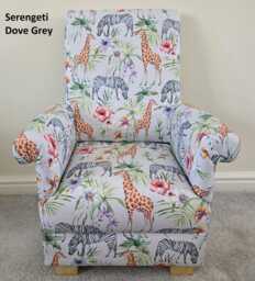 Children's Armchairs Safari Animals Green Trucks Diggers Iliv Scandi Birds Ochre Red Blue Kids Chairs Boys Girls Seat Cars Patchwork Fairies - thumbnail 1