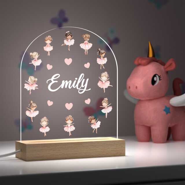 Personalised Ballet Gifts For Girls Custom Ballerina Led Bedroom Night Light With Any Name - image 1