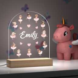 Personalised Ballet Gifts For Girls Custom Ballerina Led Bedroom Night Light With Any Name - thumbnail 1