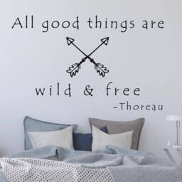 All Good Things Are Wild & Free Wall Decal - Henry David Thoreau Quote - thumbnail 2