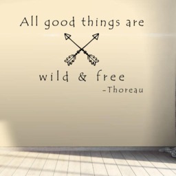 All Good Things Are Wild & Free Wall Decal - Henry David Thoreau Quote - thumbnail 3
