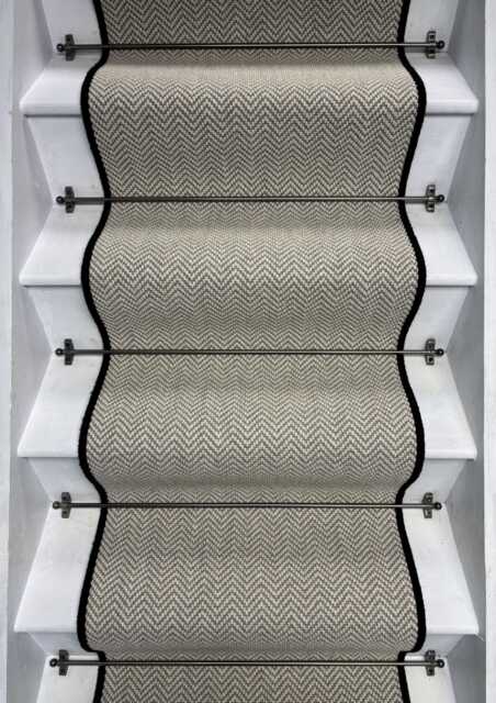 Herringbone Dapple Wool Stair Runner With 100% Edge - image 1