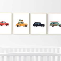 Vintage Car Nursery Print Transportation Wall Art - thumbnail 2