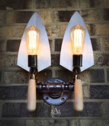 Concrete Trowel Wall Sconce. Brick Masonry Industrial Style Light. Edison - thumbnail 1