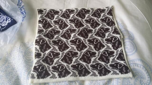 Handmade Knitted Labrador Cushion Cover Complete With Infill