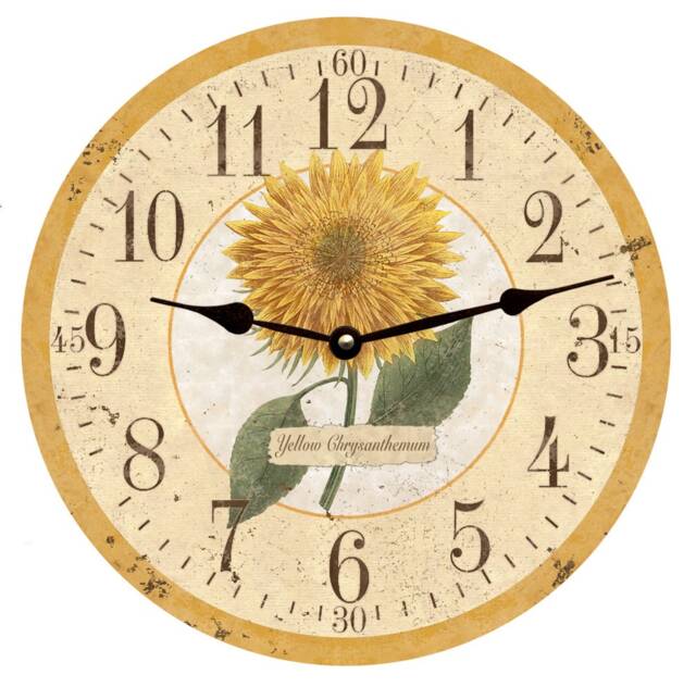 Rustic Floral Clock - Country Cottage - image 1