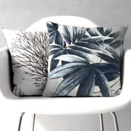 Tree Nature Cushion 40 X cm - 50 Black White Vintage Fabric, Retro Cover, Mid-Century Modern Cover Off-White Ecru Hygge - thumbnail 2