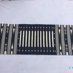 Multiple Sizes Black Cotton Runner Handmade Rug - Hand Woven & White - thumbnail 2
