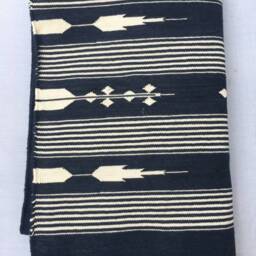 Multiple Sizes Black Cotton Runner Handmade Rug - Hand Woven & White - thumbnail 4