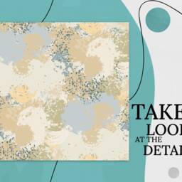Impressionist Ink Print Vinyl Flooring, Gray Retro Floor Cover, Beige Flooring Decor, Abstract Modern Living Room Decoration - thumbnail 2
