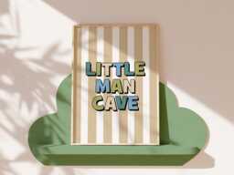 Boy Bedroom Wall Art, Little Man Cave Sign, Gifts For Boys Room, Playroom Print, Nursery Prints, Toddler Room Decor - thumbnail 1