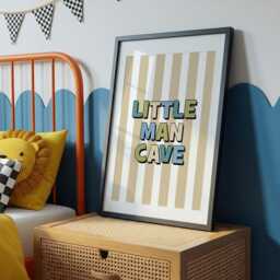 Boy Bedroom Wall Art, Little Man Cave Sign, Gifts For Boys Room, Playroom Print, Nursery Prints, Toddler Room Decor - thumbnail 2