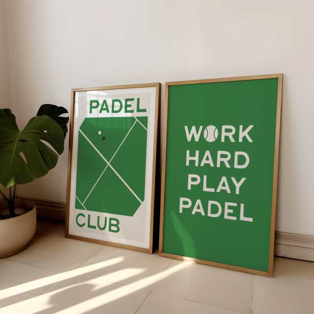 Padel Gift Wall Art Print Set, Sporty Art, Poster, Mid Century Home Decor, Minimalist Trendy Gift, Mix & Match Colours - image 1