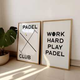 Padel Gift Wall Art Print Set, Sporty Art, Poster, Mid Century Home Decor, Minimalist Trendy Gift, Mix & Match Colours - thumbnail 2