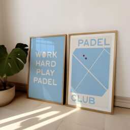 Padel Gift Wall Art Print Set, Sporty Art, Poster, Mid Century Home Decor, Minimalist Trendy Gift, Mix & Match Colours - thumbnail 3