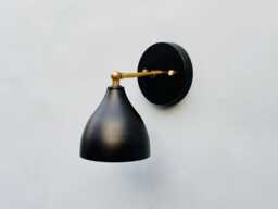 Handmade Black & Brass Wall Sconce - Modern Industrial Lighting - thumbnail 1