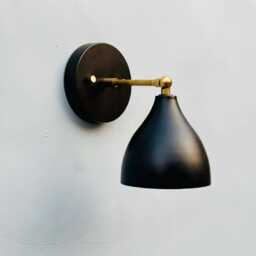Handmade Black & Brass Wall Sconce - Modern Industrial Lighting - thumbnail 2
