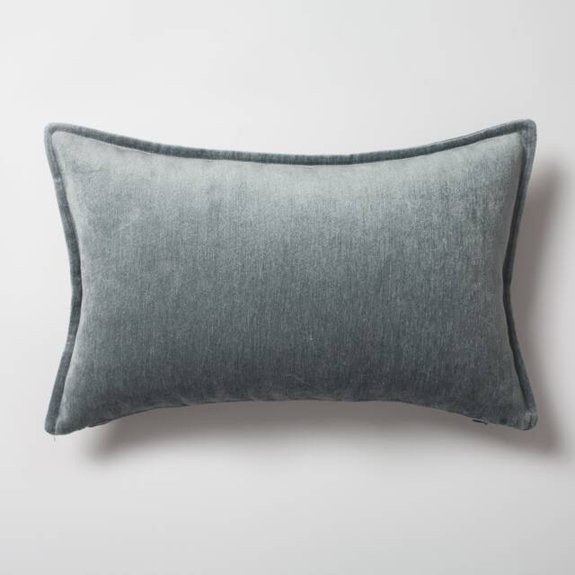 Blue Viscose Velvet Lumbar Pillow Cover Luxury Decorative Throw - image 1