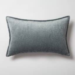 Blue Viscose Velvet Lumbar Pillow Cover Luxury Decorative Throw - thumbnail 1