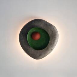 Organic Wall Lamp From Paper Mache - Dark Grey