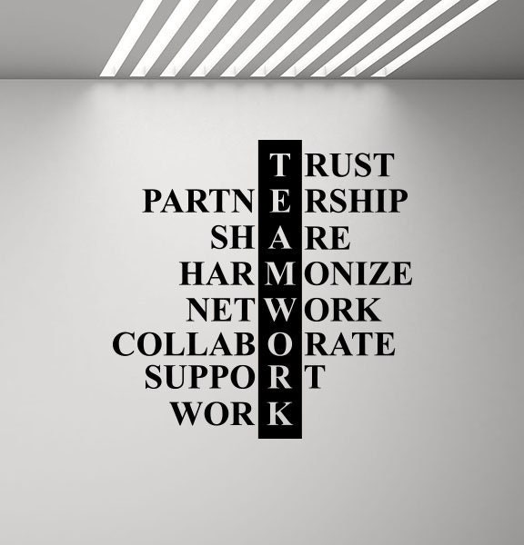 Teamwork Wall Decal Office Poster Sign Team Work Quote Motivational Vinyl Sticker Business Decor Art Success Print G935 - image 1