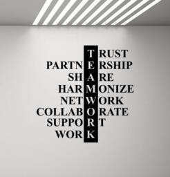 Teamwork Wall Decal Office Poster Sign Team Work Quote Motivational Vinyl Sticker Business Decor Art Success Print G935 - thumbnail 1