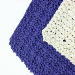 Hand Knit Cotton Wash Cloths-French Lavender & Natural Quiltsy Handmade - thumbnail 2