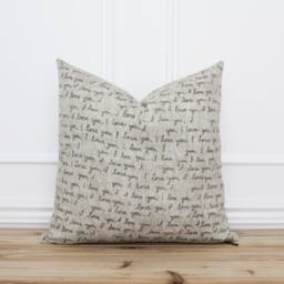 Script Pillow Cover I Love You Monogram Accent Decorative Throw Cushion 20x20 16x26 18x18 Pillows - Sara - thumbnail 1