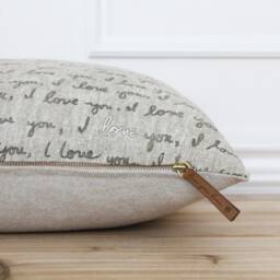 Script Pillow Cover I Love You Monogram Accent Decorative Throw Cushion 20x20 16x26 18x18 Pillows - Sara - thumbnail 2