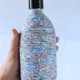 Glass Liquid Soap Dispenser 500Ml Polymer Clay Coated Pump Bottle - thumbnail 2
