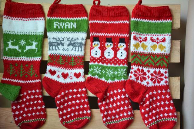 Personalized Christmas Stocking Hand Knitted Gift Decoration - image 1