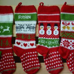 Personalized Christmas Stocking Hand Knitted Gift Decoration - thumbnail 4
