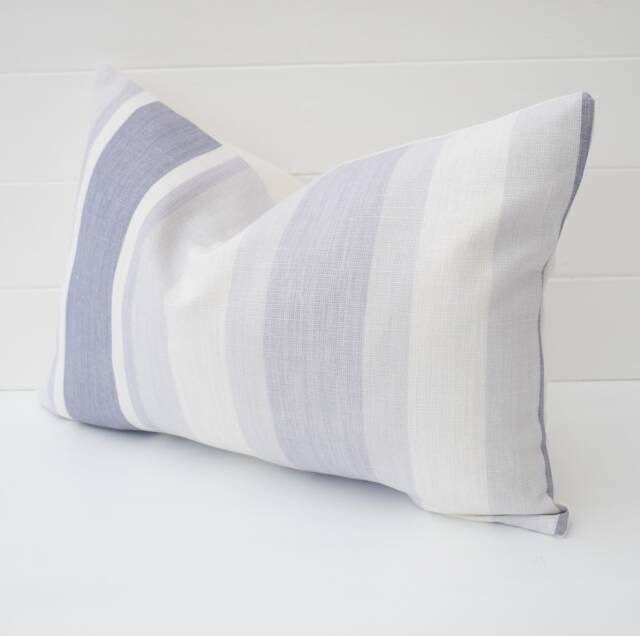Laura Ashley Purple Stripe Cushion Pale Iris Handmade With Zip Closure - image 1