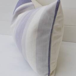 Laura Ashley Purple Stripe Cushion Pale Iris Handmade With Zip Closure - thumbnail 3