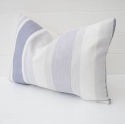 Laura Ashley Purple Stripe Cushion Pale Iris Handmade With Zip Closure - thumbnail 1