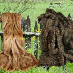 Faux Fur Throw Blanket - Light/Medium Brown Wolf, Cuddle Lining