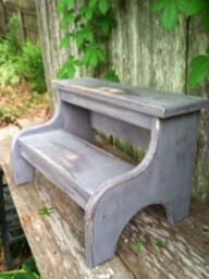 Bed Steps Farmhouse Gray Distressed With Two Stairs Customizable For People Or Pets - thumbnail 4
