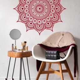 Gold Mandala Wall Decal Boho Yoga Studio Decor - thumbnail 2