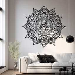 Gold Mandala Wall Decal Boho Yoga Studio Decor - thumbnail 3