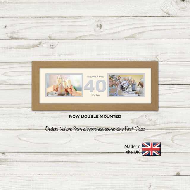 "40Th Photo Frame Word Birthday Special Gift Two Box 6""x4" - image 1