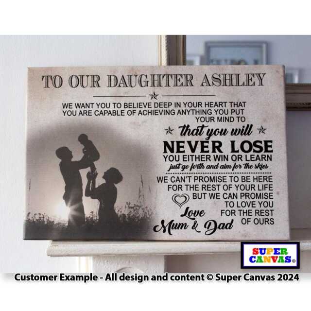 To My Our Son Daughter Word Art Personalised Child Picture Framed Canvas Print Unique Handmade Birthday Christmas Gift - image 1