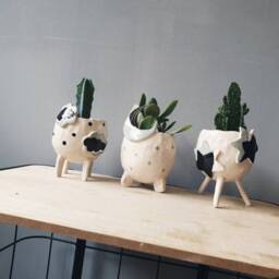 The Moon, Star & Cloud Collection - Handmade Ceramic Plant Pot, Indoor Outdoor Planter, Home Decor, Gifts, Holder, Succulent Cactus Pot - thumbnail 3