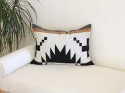 14x20 Spider Rock Wool Pillow Cover, Camel, Black & White Southwestern Cover - Ready To Ship - thumbnail 1