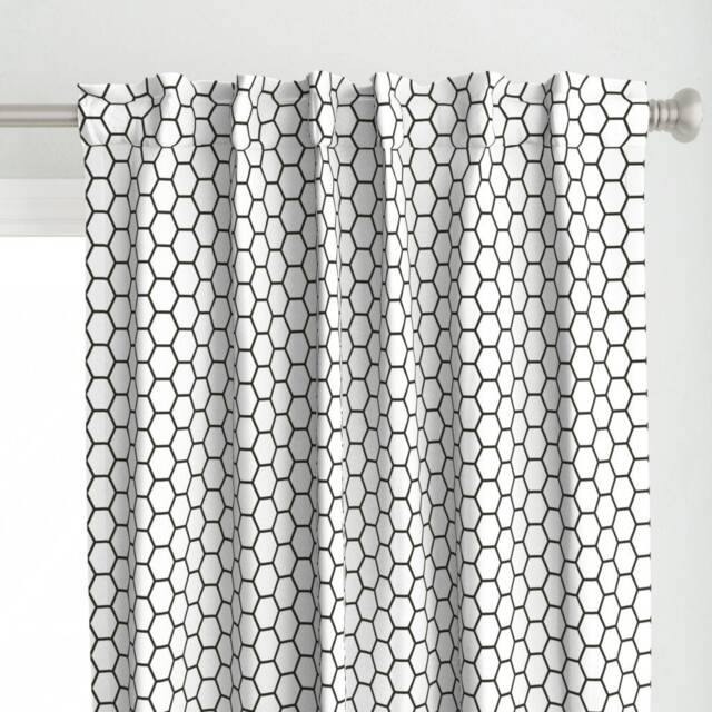 Hexagon Curtain Panel - Geometric Honeycomb Kitchen Decor Hex Simple Custom Subway_Tile_Hex By Holli_Zollinger - image 1
