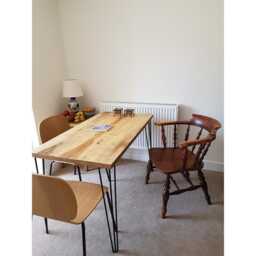 Handmade Custom Rustic Hairpin Dining Table - Built From Reclaimed Wood in East London - thumbnail 2