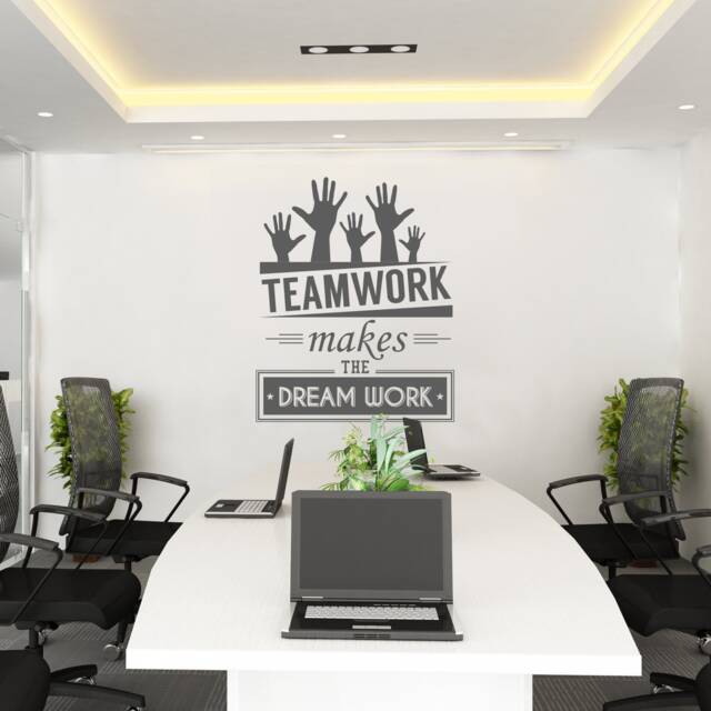 Teamwork Makes The Dream Work - Office Wall Art Corporate Supplies Decor Sticker Skutwrk - image 1