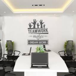 Teamwork Makes The Dream Work - Office Wall Art Corporate Supplies Decor Sticker Skutwrk - thumbnail 1